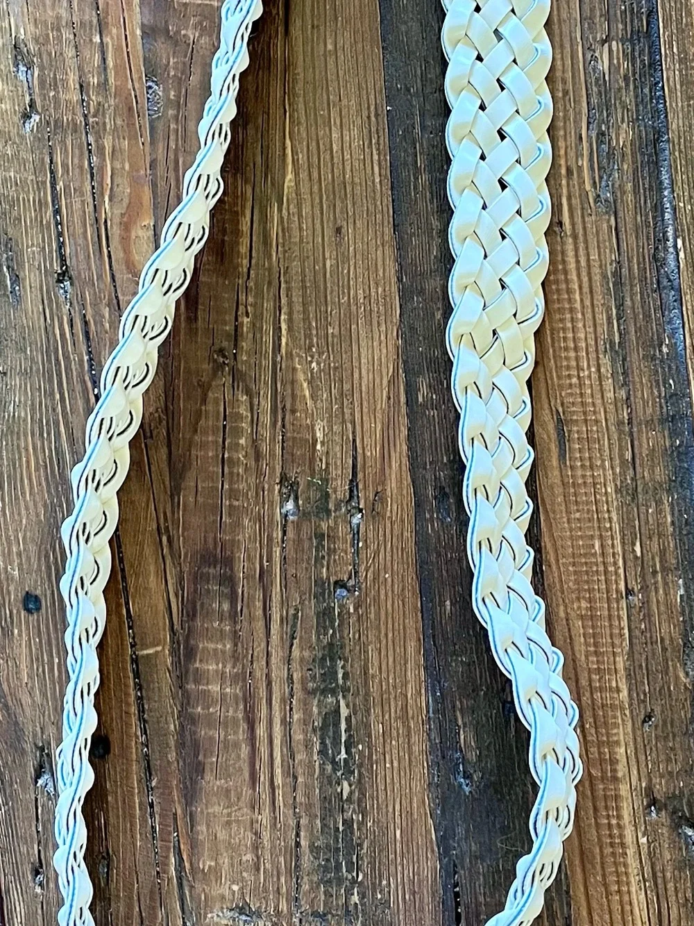 Women’s Cream/White Braided and Double Eyelet Belts - Set of 2  Sz XS NWT